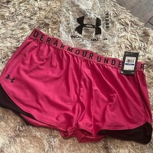 Under Armour Women's Athletic Shorts in Pink and Black